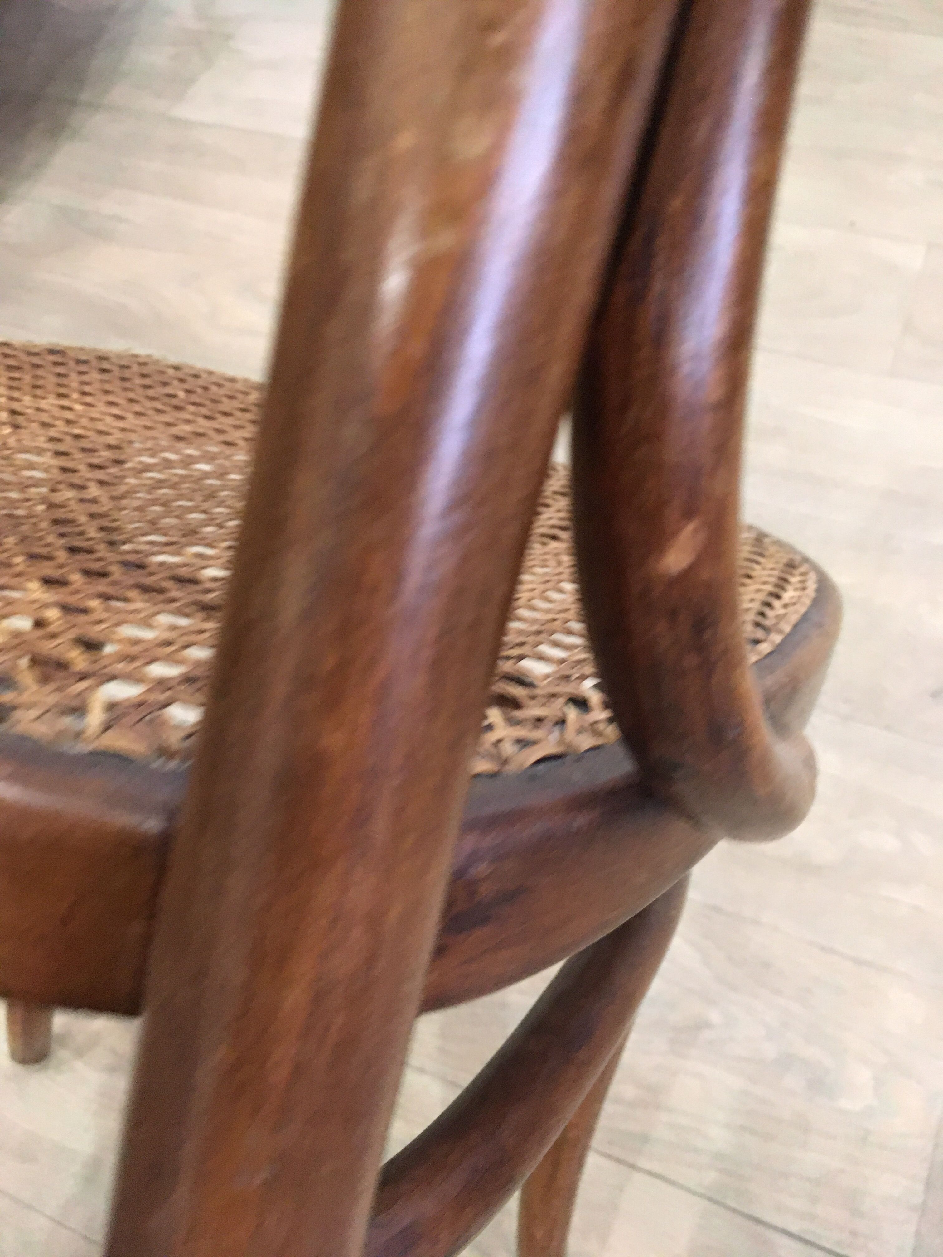 4 old wooden bistro chairs