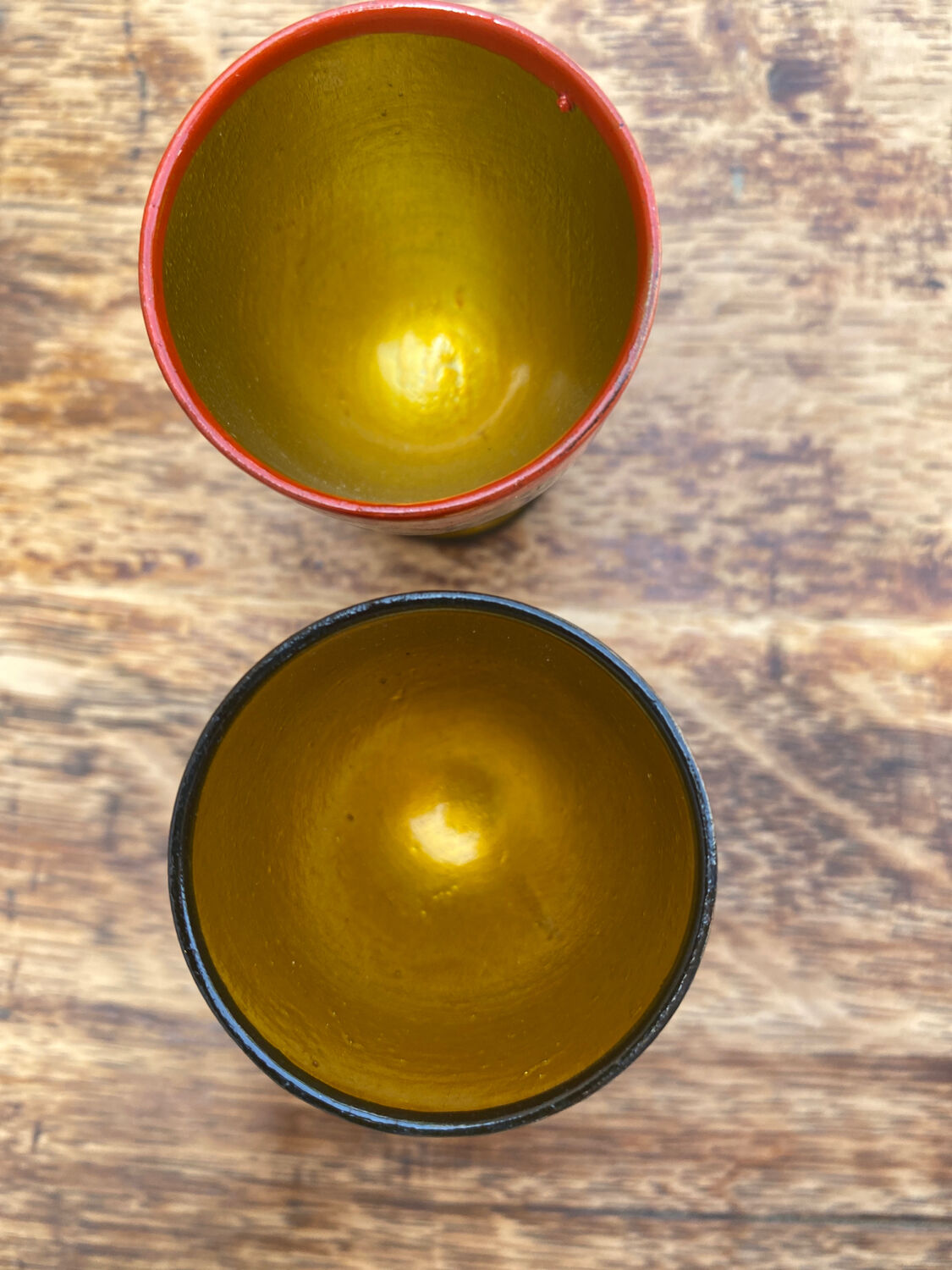 2 wooden egg cups Russian folklore