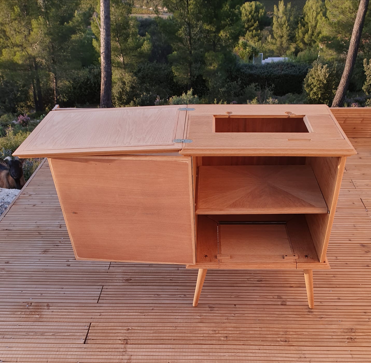 Vintage sideboard with compass feet