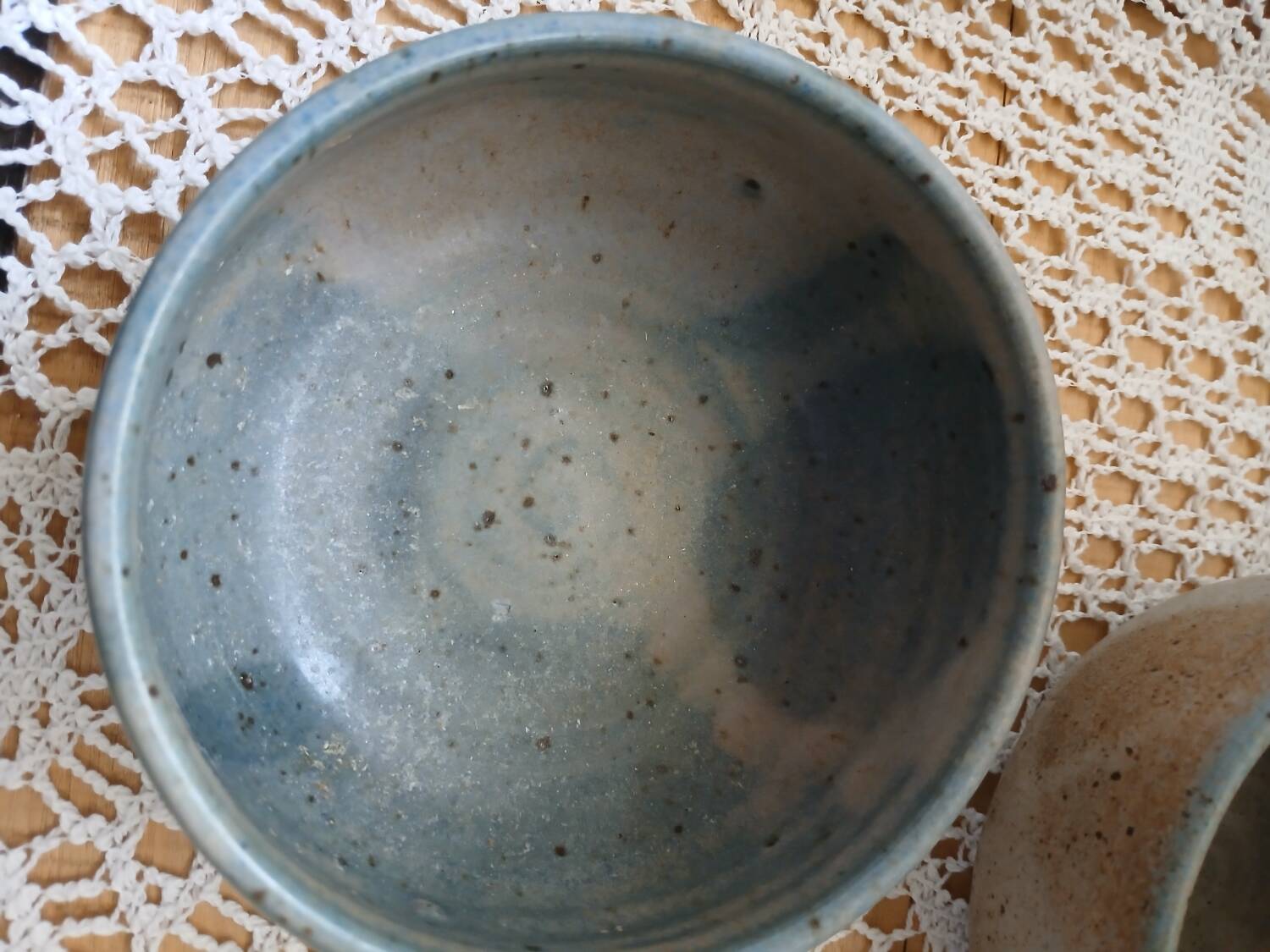 5 antique stoneware bowls