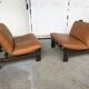 Pair Of Scandinavian Armchairs By Carl Straub Leather Circa1960