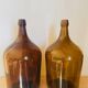 Pair of amber glass lady jeanne.