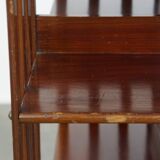 Large Antique Wooden English Book Carousel with Cast Iron Base