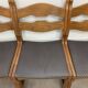 6 vintage solid wood brutalist chairs