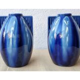 Art deco blue ceramic vases