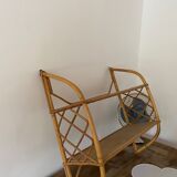 Vintage bamboo rattan shelf