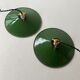Pair of vintage industrial enamelled suspensions