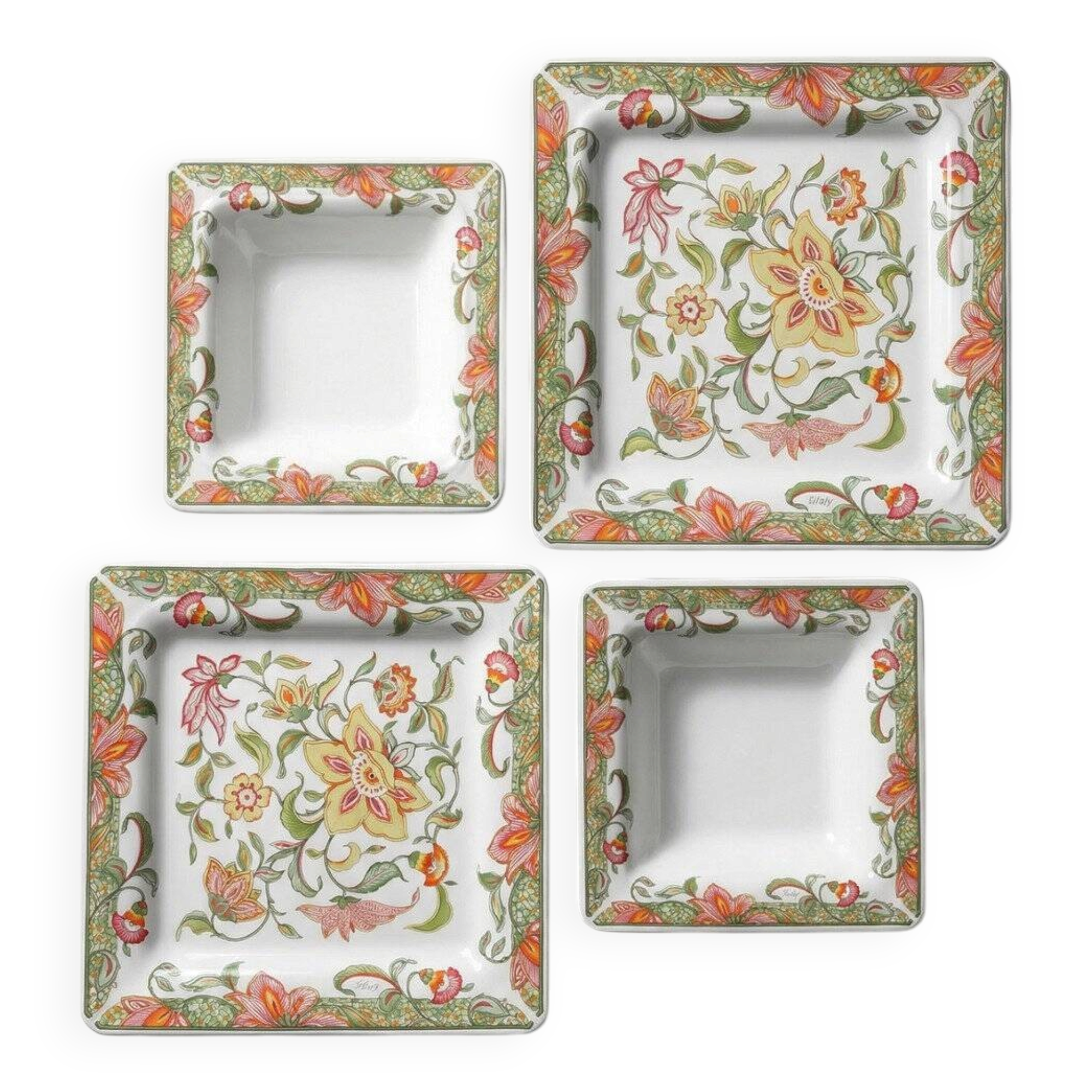 Set of 4 plates/dishes Tiffany Boutique, vintage Italian ceramic