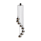 Eight-Light Cascading Chandelier in Chrome