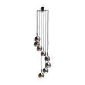 Eight-Light Cascading Chandelier in Chrome