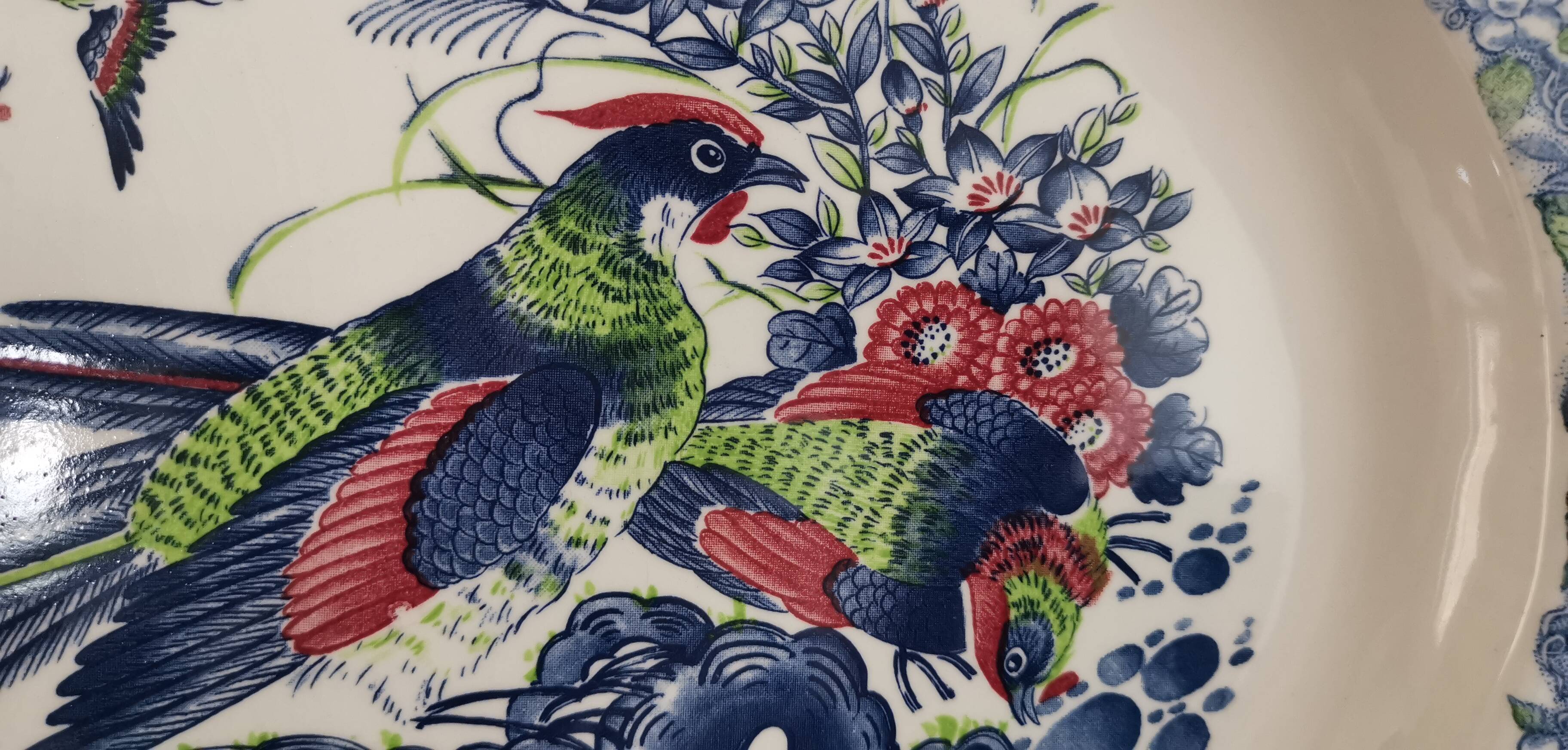 Old large oval dish in Japanese earthenware 46cm