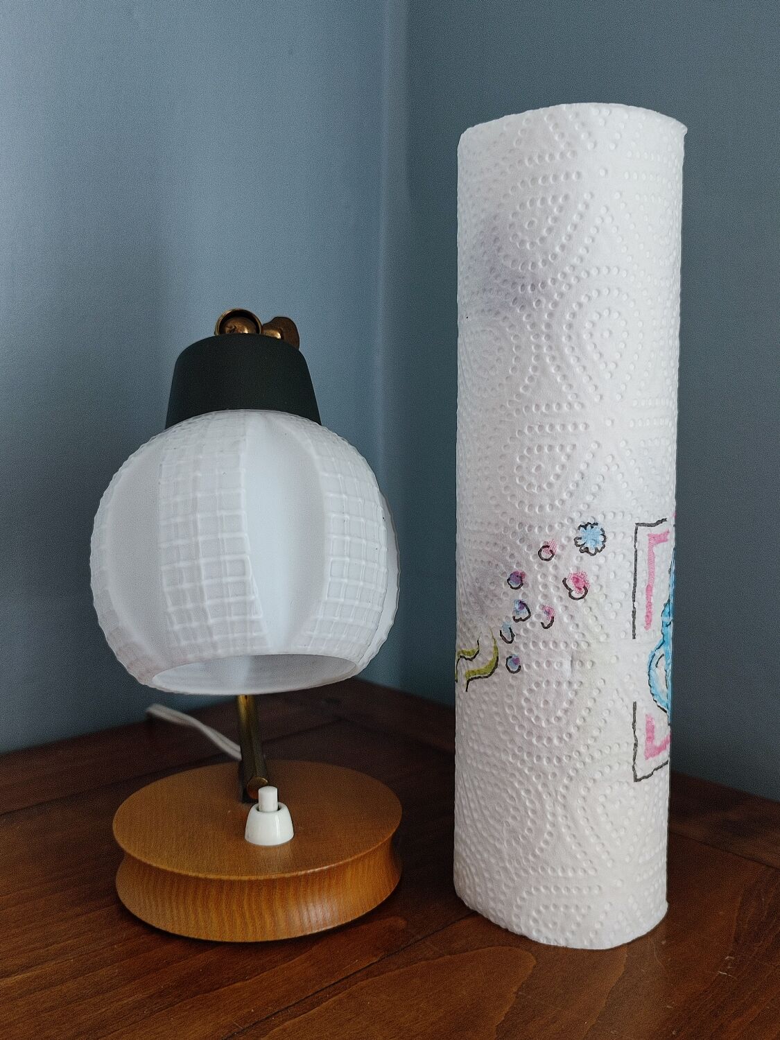 Vintage opaline table lamp