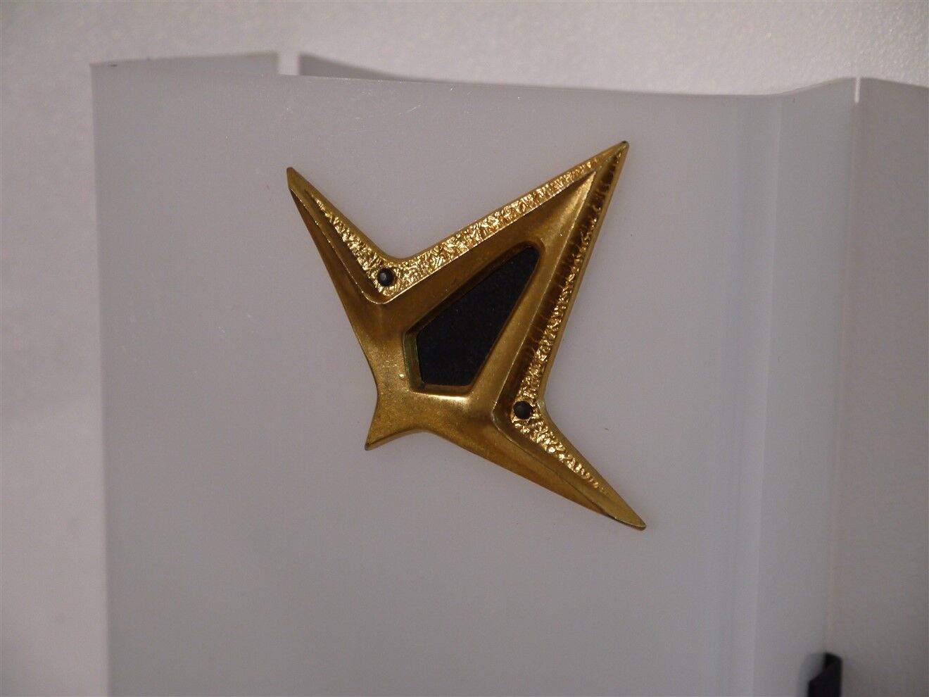 Pair of vintage metal, brass and acrylic wall lamps 1960