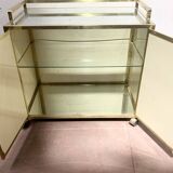 Bar roulant des années 70 en laiton et et face miroir XX siècle
