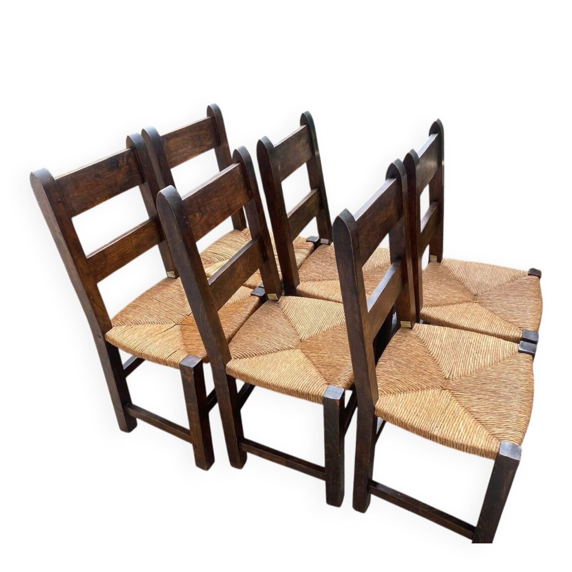 Set of 6 massive Brutalist chairs from the 1960s.