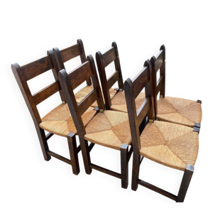 serie de 6 chaises brutalistes