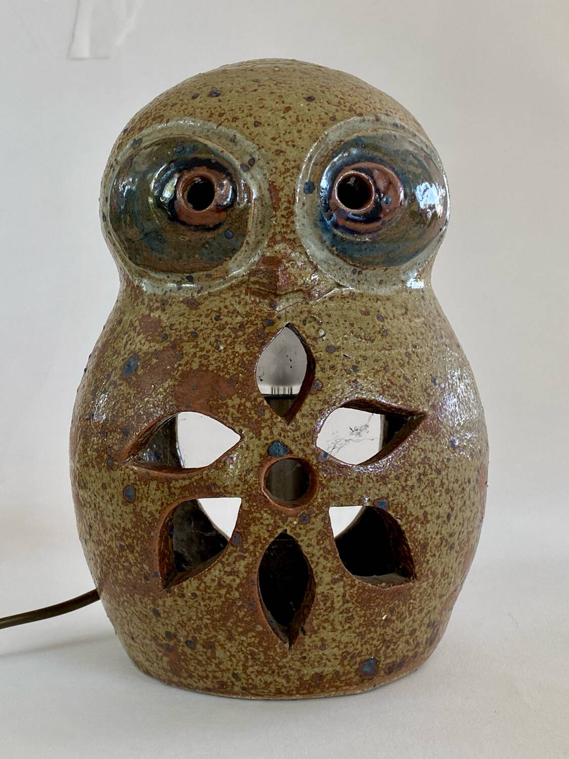 Guy Baudat stoneware owl night light