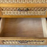 Vintage wicker high sideboard