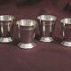 Set 6 coquetiers or Art Deco liquor cups in silver metal
