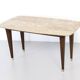 Rectangular Beech Coffee Table by Paolo Buffa with a Pink Travertine Top