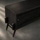 Mid-Century Modern Scandinavian Dark Oak Sideboard with Metal Handles