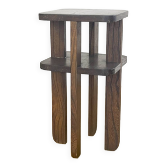 Brutalist wooden side table