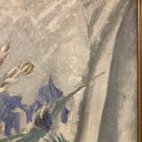 Georges prestat (1911-1994), bouquet of irises, oil on canvas from 1946