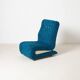 Set of 2 space-age lounge chairs in blue pattened upholstery, 1970s