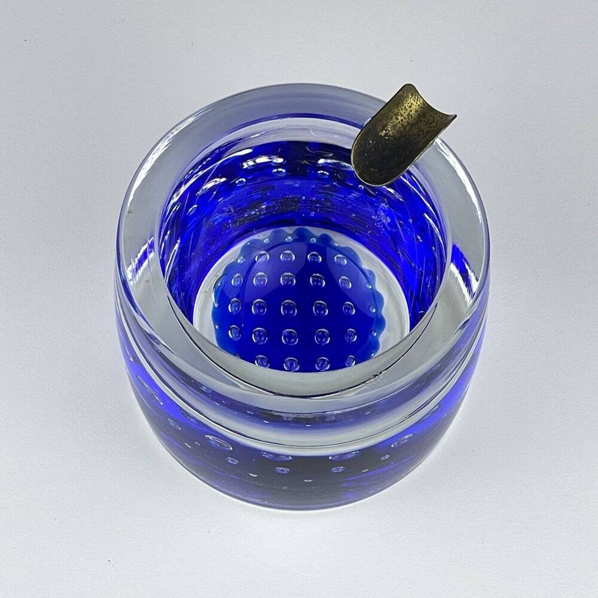Blue Murano glass ashtray, Italy, 1970s