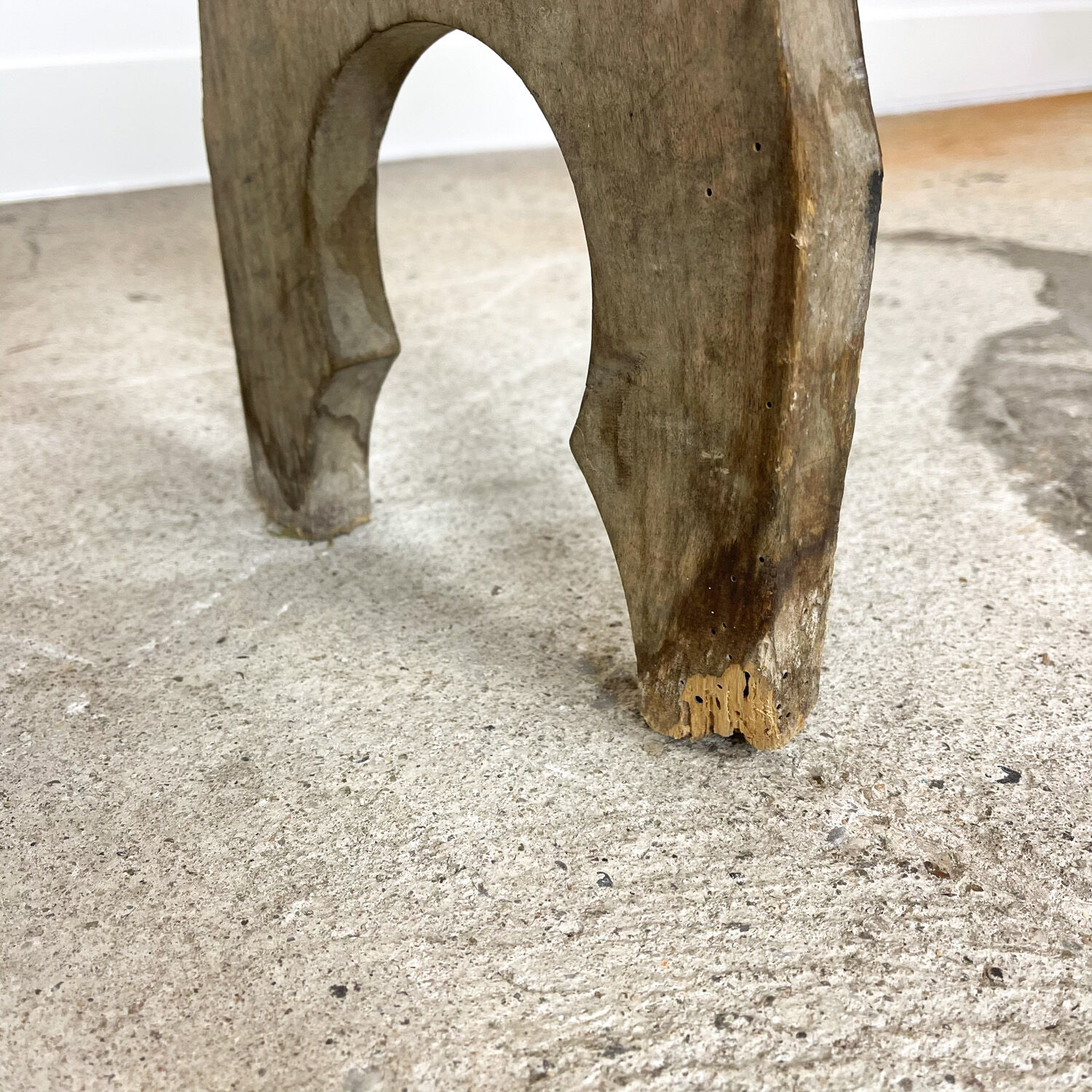 Antique elm wooden bench