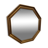 Large octagonal mirror gilded wood - 58*58 cm