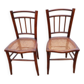 Paire Chaise de Bistrot Thonet Bois et Cannage