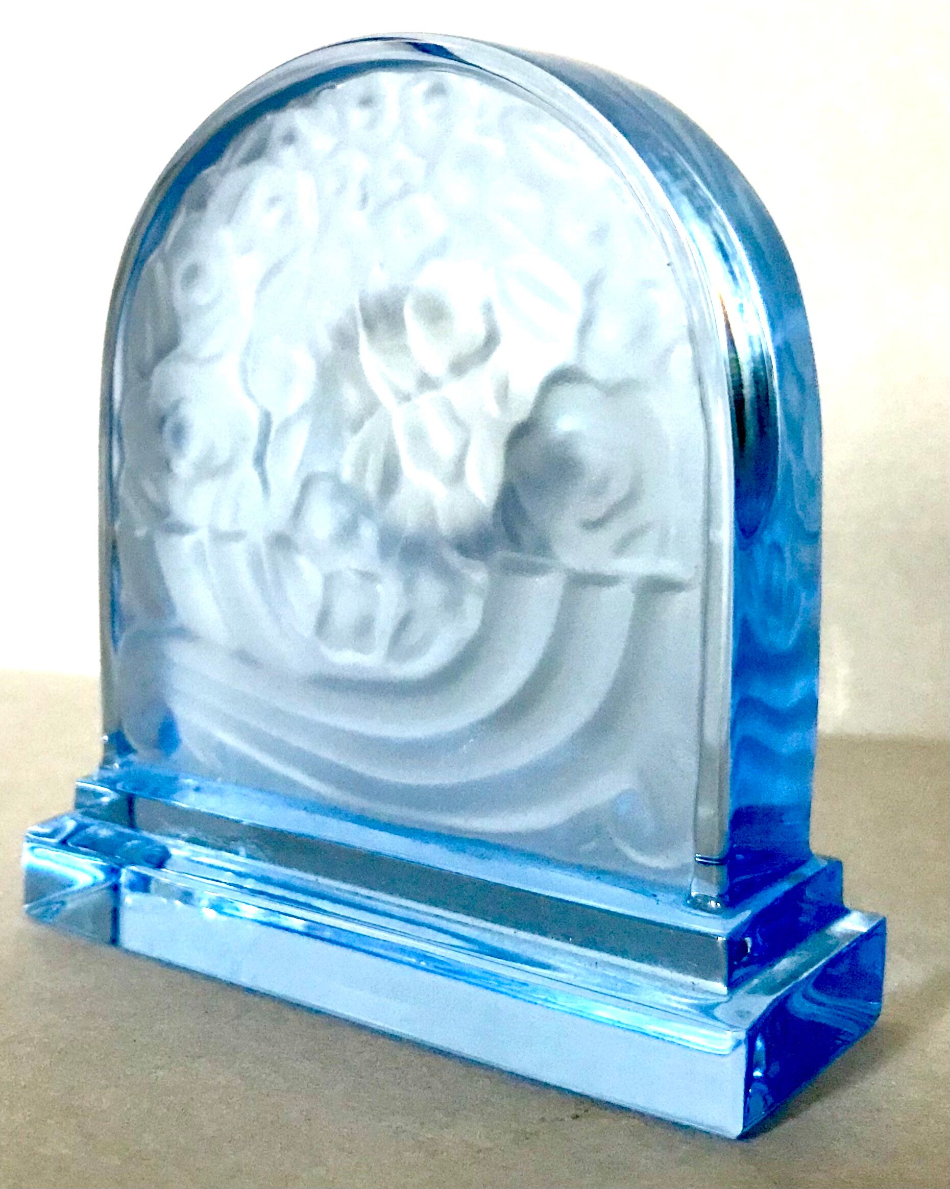 Signed Baccarat crystal desk clock