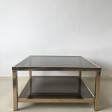 Gold-plated rectangular coffee table 23 carats, 1960 s