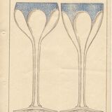 Verre à liqueur bleu en cristal de Saint-Louis modèle Bristol overlay 1930