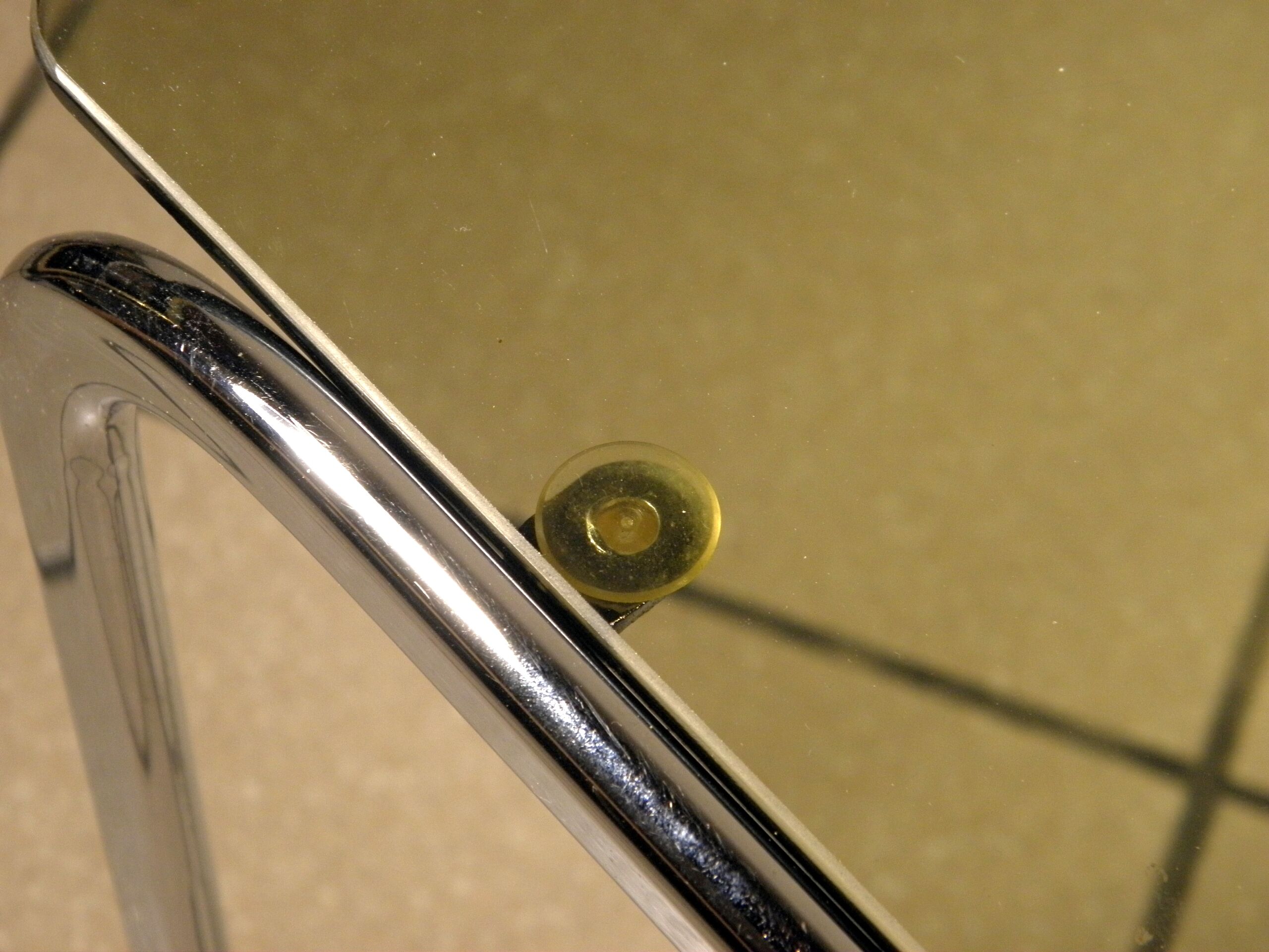 Coffee table glass and chrome 1970