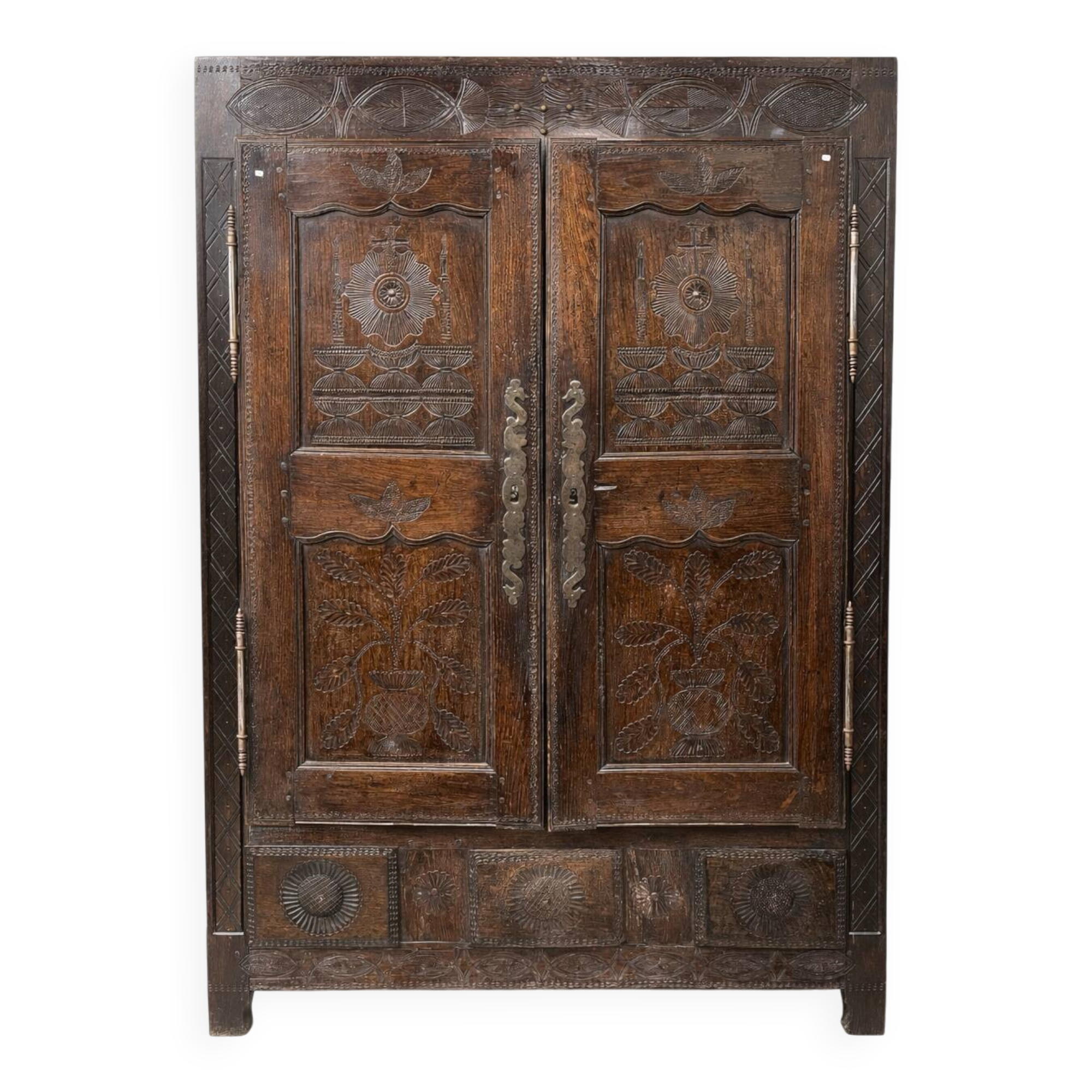 Antique carved wooden wardrobe