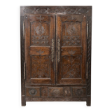 Antique carved wooden wardrobe
