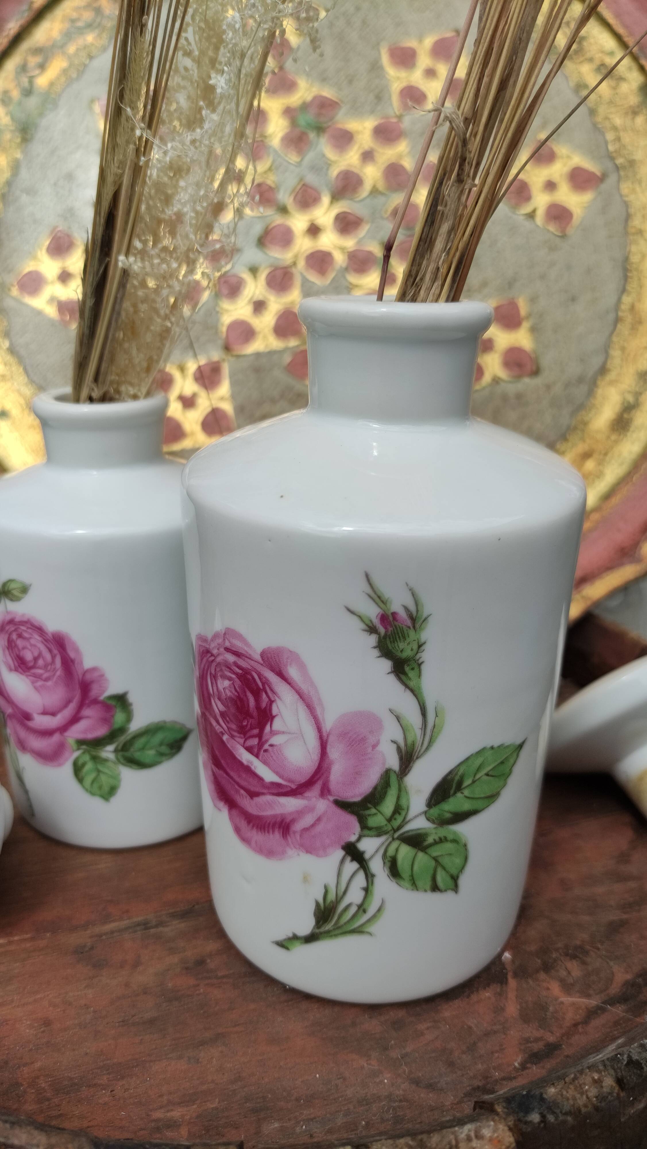 Antique white porcelain bottles
