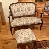 Vintage Louis XVI style bench and footrest