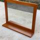 Scandinavian mirror with wooden shelf 80x65cm