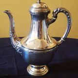 19th century teapot and sugar bowl. Silver metal hallmark.