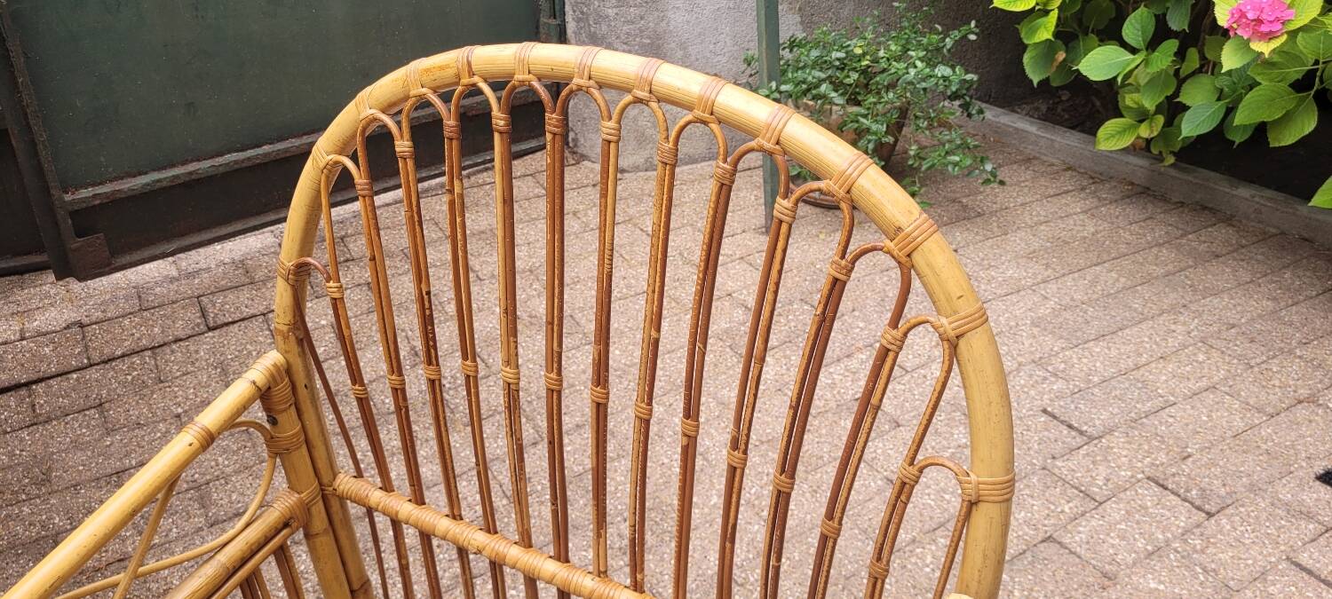 60s rattan children's bed