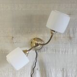 Double articulated wall light with opaline globe - 1950s/60s