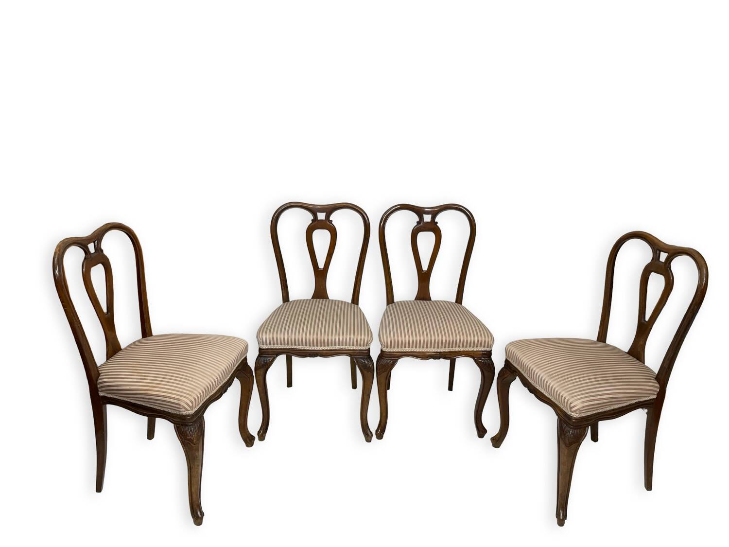 4 chaises de salle à manger en noyer, années 1950.