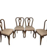 4 chaises de salle à manger en noyer, années 1950.