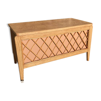 Vintage rattan toy chest or entryway furniture