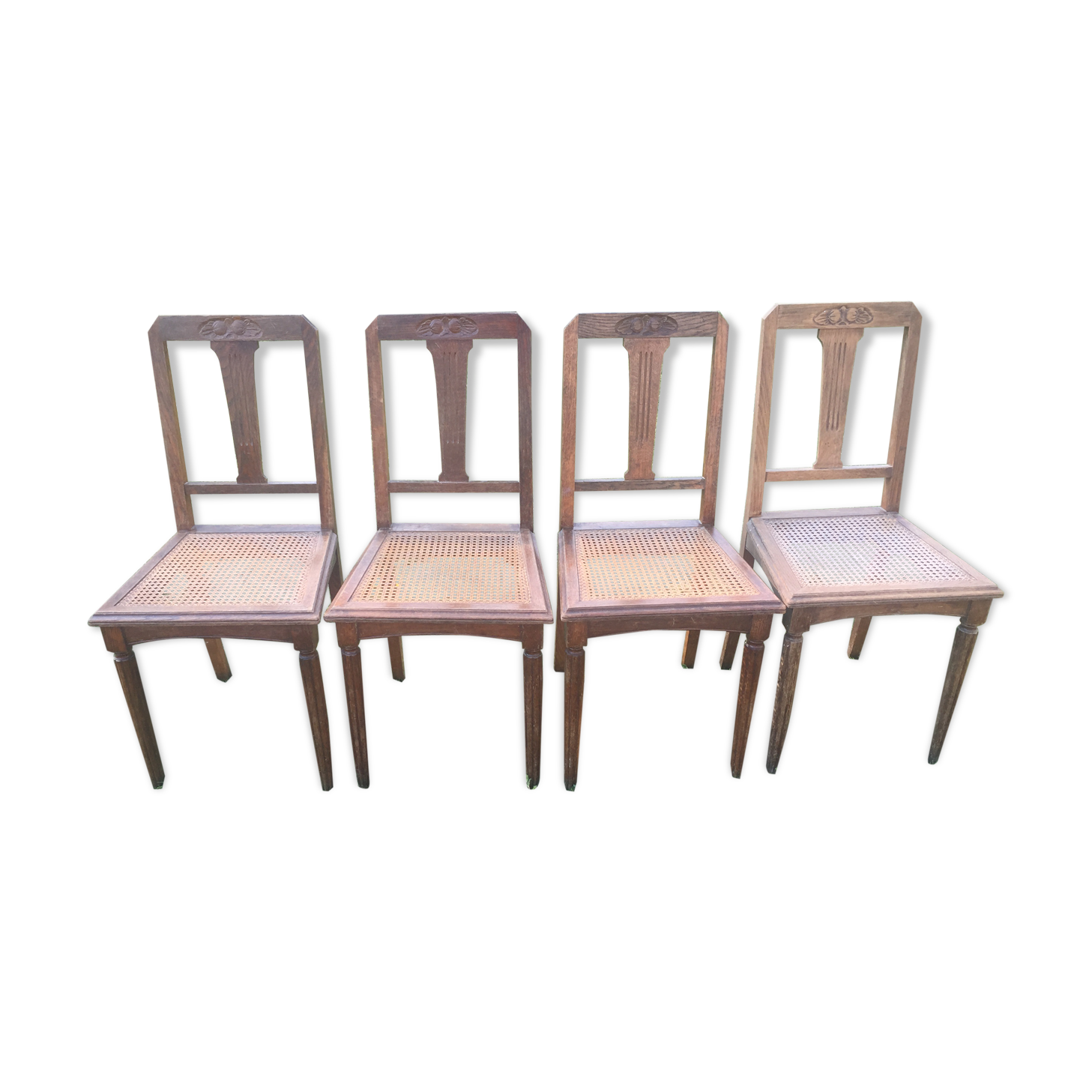4 Deco chairs cane