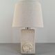 French sculpture lamp in white stone, 60s