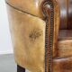 Set of 2 subtle, stately and sturdy club chairs made of sheepskin